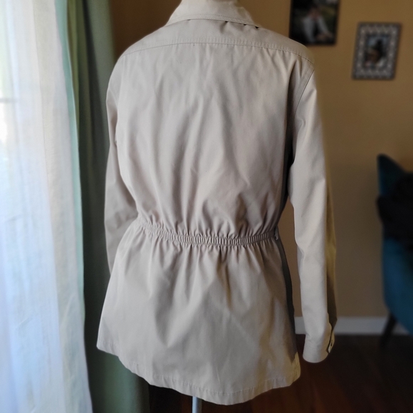 Vintage London Fog Tan Utility Coat - Faux Fur Lining - Women's S (13/14) - Picture 8 of 9